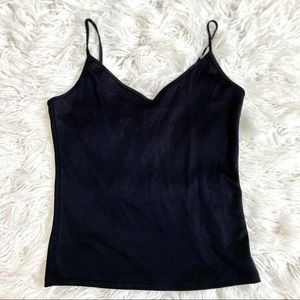 Cropped women’s silk black tank top size XS